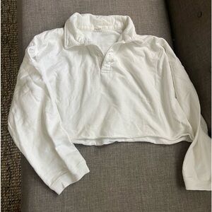 Brandy Melville white cropped sweatshirt